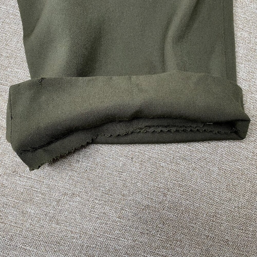 Paul Dione 100% Worsted Wool Pleated Dress Pants Men's 36 Mid Rise Green Office - Picture 9 of 16